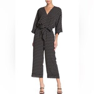 Joie Black Geoprint Bell Sleeve Jumpsuit